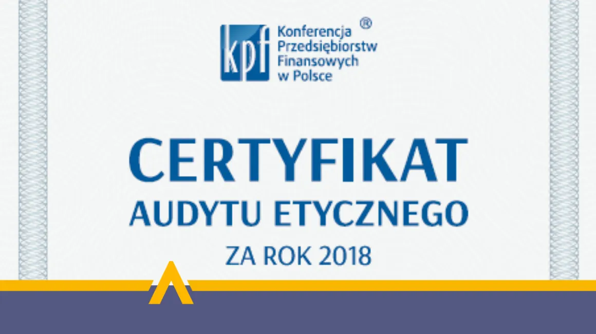 Nagroda za etyczne praktyki – Certyfikat Etyczny KPF dla Smart Pożyczka